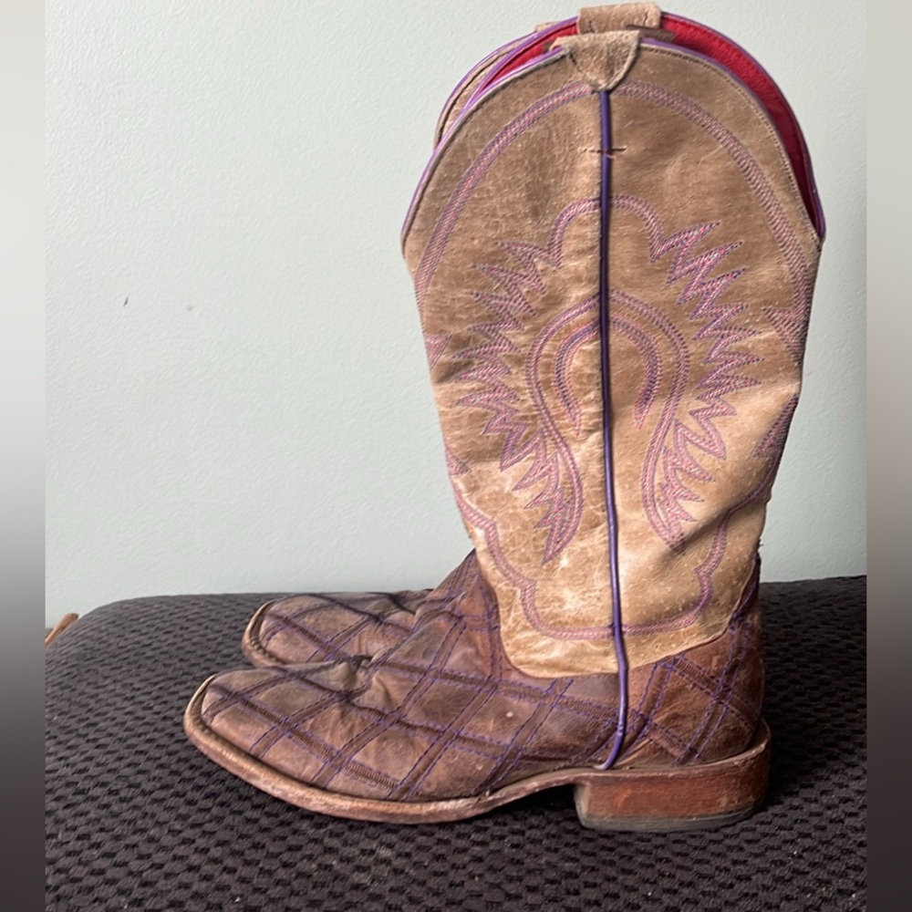 Macie Bean Tan and Purple Heeled Boots